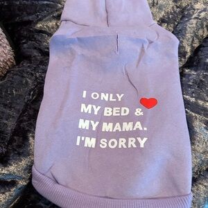 Lavender Graphic Hoodie with Red Heart for xs dog brand new